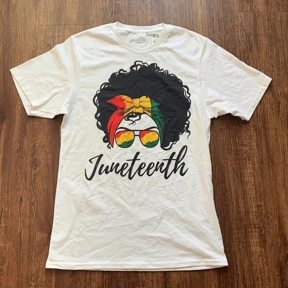 Juneteenth White Tee Graphic T-Shirt - Picture 1 of 7